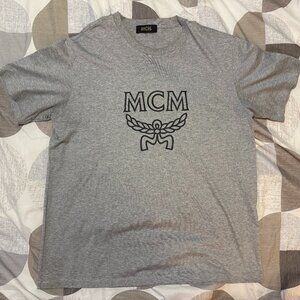 MCM Grey Classic Logo T-Shirt Size XXL